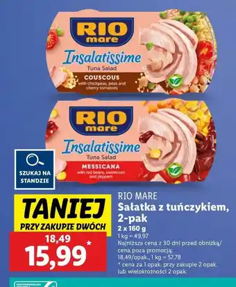 Lidl Sałatka z tuńczyka kuskusem i warzywami Rio Mare Insalatissime oferta