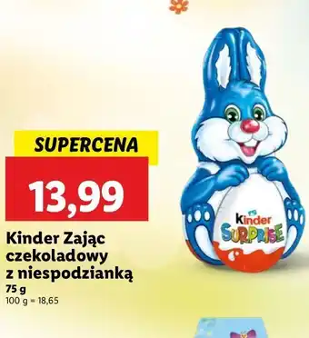 Lidl Zajączek czekoladowy niebieski Kinder Niespodzianka oferta