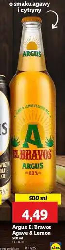 Lidl Piwo o smaku tequili Argus El Bravos oferta