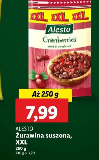 Lidl Żurawina suszona Alesto oferta