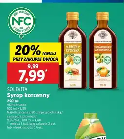 Lidl Syrop korzenny pigwowiec mandarynka Solevita oferta