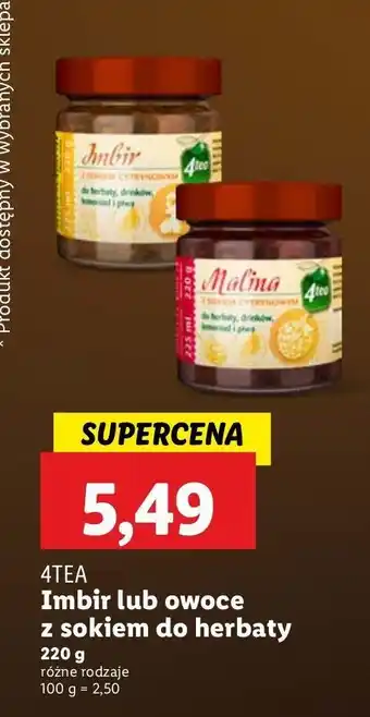 Lidl Malina z sokiem cytrynowym 4Tea oferta