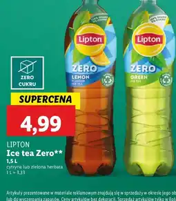 Lidl Herbata mrożona zero Lipton Green Ice Tea oferta