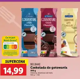 Lidl Czekolada do rozpuszczania mleczna Belbake oferta