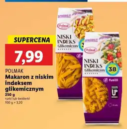 Lidl Makaron rurki niski indeks glikemiczny Polmak oferta