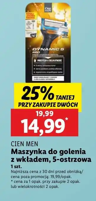 Lidl Maszynka do golenia + 2 wkłady Cien Men oferta