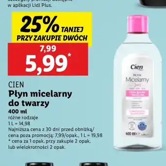 Lidl Płyn micelarny łagodząćy Cien oferta