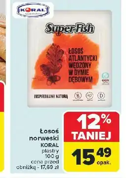 Carrefour Łosoś atlantycki wędzony w dymie dębowym Superfish oferta