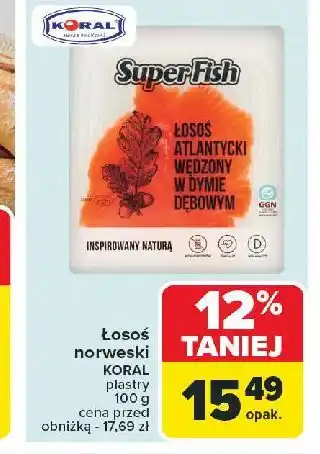 Carrefour Łosoś atlantycki wędzony w dymie dębowym Superfish oferta