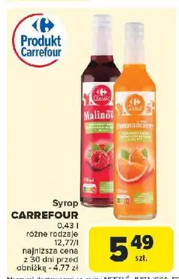 Carrefour Syrop pomarańczowy Carrefour Classic oferta