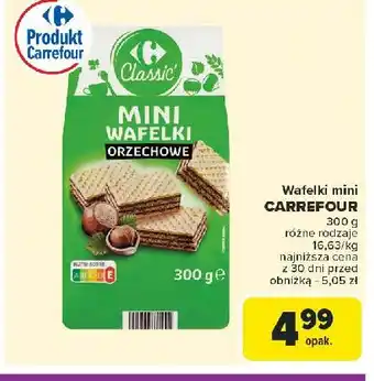 Carrefour Mini wafelki orzechowe Carrefour Classic oferta