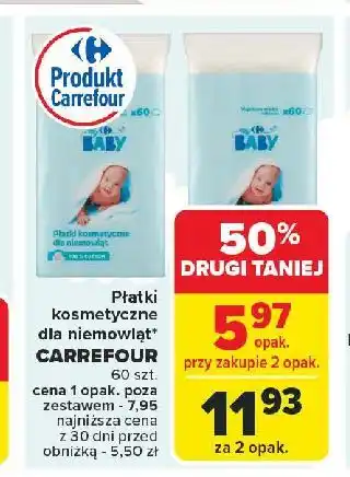 Carrefour Płatki kosmetyczne dla niemowląt Carrefour My Baby oferta