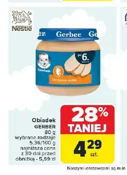 Carrefour Obiadek delikatny indyk Gerber oferta