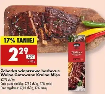 Biedronka Żeberka wieprzowe barbecue Wolno Gotowane Kraina Mięs oferta