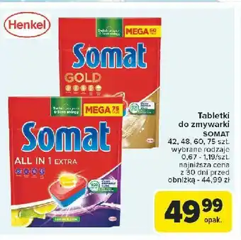 Carrefour Tabletki do zmywarek lemon & lime Somat All In 1 oferta