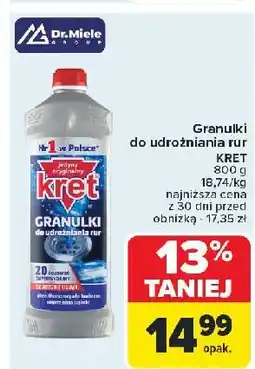 Carrefour Granulki do udrożniania rur Kret oferta