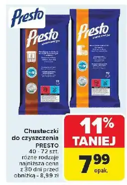 Carrefour Czyszczące ściereczki do mebli drewnianych Presto Clean oferta