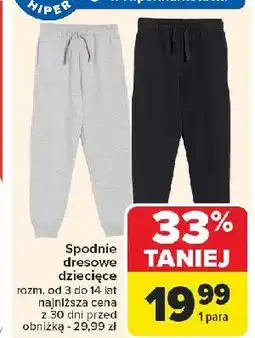 Carrefour Spodnie dresowe dziecięce oferta