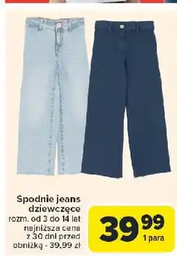 Carrefour Spodnie jeans dziewczęce oferta