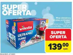 Carrefour Zestaw ultramat turbo mop płaski + wiadro Vileda oferta