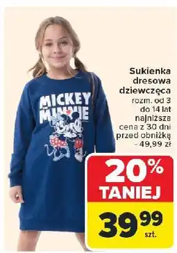 Carrefour Sukienka dresowa dziewczęca 134-164 oferta