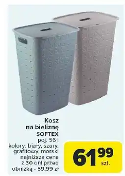 Carrefour Kosz na bieliznę 56 l Softex oferta