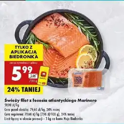 Biedronka Świeży filet z łososia atlantyckiego Marinero oferta