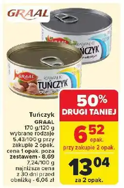 Carrefour Tuńczyk kawałki w oleju roślinnym Graal oferta