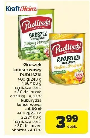 Carrefour Kukurydza konserwowa słodka i chrupiąca Pudliszki oferta