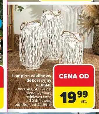 Carrefour Lampion wiklinowy versme 60 cm oferta