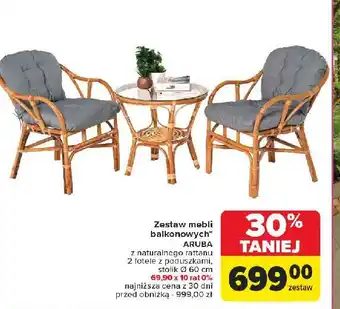 Carrefour Zestaw mebli aruba: stół + 2 krzesła oferta