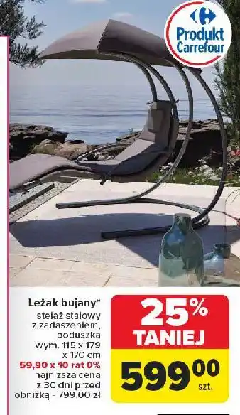 Carrefour Leżak bujany 115 x 179 170 cm Carrefour oferta