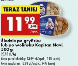 Biedronka Śledzie po gryficku lub po wolińsku Kapitan Navi oferta