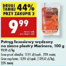 Biedronka Pstrąg łososiowy wędzony na zimno plastry Marinero oferta