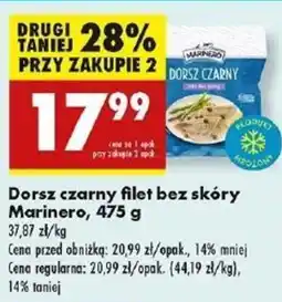 Biedronka Dorsz czarny filet bez skóry Marinero oferta