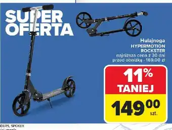 Carrefour Hulajnoga czarna rockster Hypermotion oferta