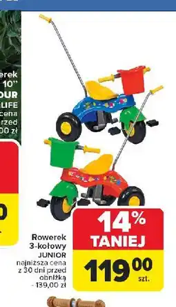 Carrefour Rower 3 kołowy oferta