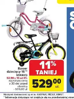 Carrefour Rowerek dziecięcy miravo 16 oferta