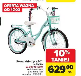 Carrefour Rower dziecięcy melody 20'' oferta