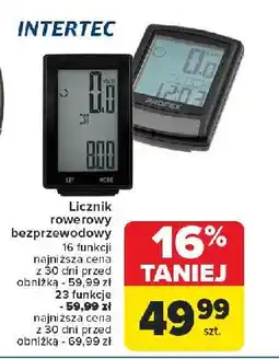 Carrefour Licznik rowerowy 23 funkcje Intertec oferta