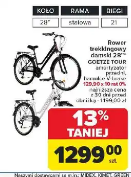 Carrefour Rower trekkingoy tour 28 shimano Goetze oferta