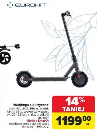 Carrefour Hulajnoga elektryczna koła 10 350w Eurohit oferta