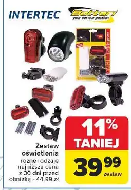 Carrefour Zestaw oświetlenia rowerowego Intertec oferta