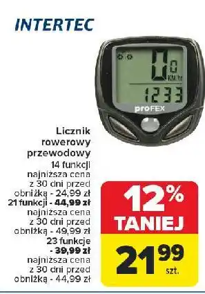 Carrefour Licznik rowerowy 23 funkcje Intertec oferta