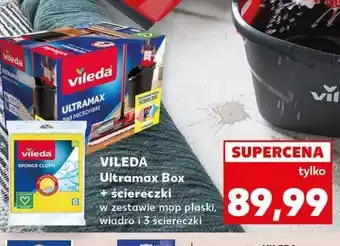 Kaufland Mop płaski ultramax + 3 ścierki Vileda oferta