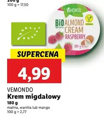 Lidl Krem migdałowy malina Vemondo oferta