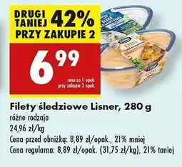 Biedronka Filety śledziowe w sosie śmietanowym Lisner oferta