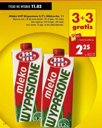 Biedronka Mleko Mlekovita oferta