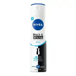 Blue Stop Nivea Black&White Invisible Pure Antyperspirant Spray 150ml oferta