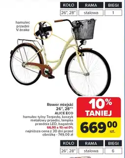 Carrefour Rower miejski Rama oferta